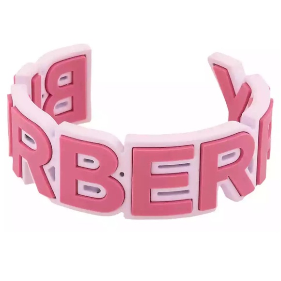 Burberry Primrose Pink Rubberised Logo Cuff - Picture 5 of 5